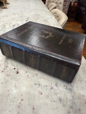 Antique-Style Decorative Book Box in Dark Brown Black